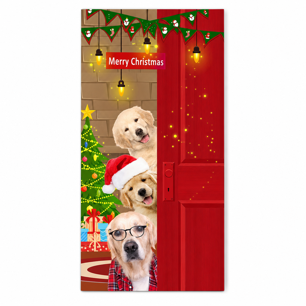🎄Christmas Door Cover | Festive Holiday Front Door Decor for Xmas Home & Party