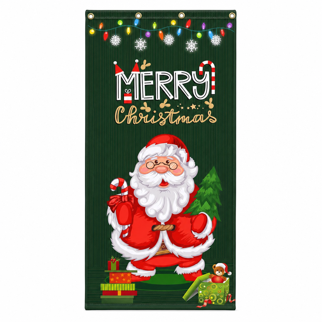 🎄Christmas Door Cover | Festive Holiday Front Door Decor for Xmas Home & Party