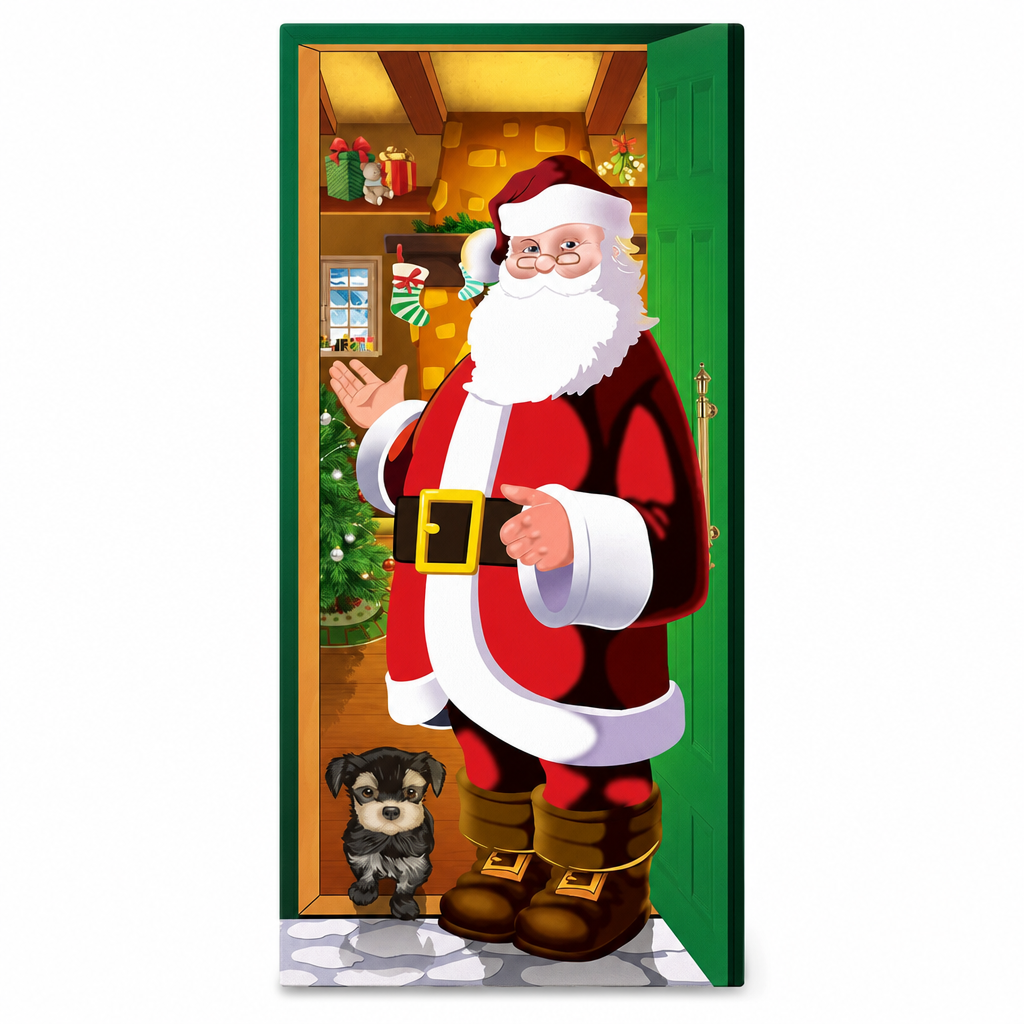 🎄Christmas Door Cover | Festive Holiday Front Door Decor for Xmas Home & Party