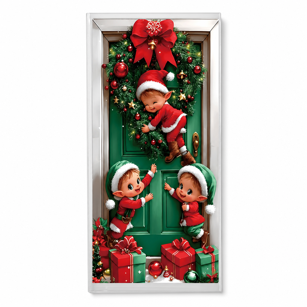 🎄Christmas Door Cover | Festive Holiday Front Door Decor for Xmas Home & Party