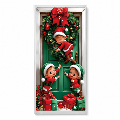 🎄Christmas Door Cover | Festive Holiday Front Door Decor for Xmas Home & Party