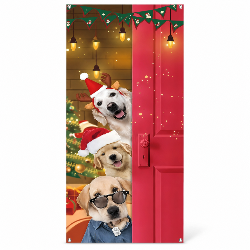 🎄Christmas Door Cover | Festive Holiday Front Door Decor for Xmas Home & Party