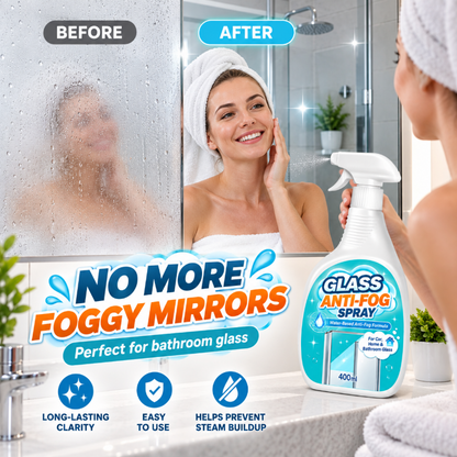 🥳2026 HOT SALE🥳💞50K+ SOLD! 🚗🪟 50% OFF! Glass Anti-Fog Spray – water-based formula prevents foggy build-up, long-lasting clarity, streak-free. For car windshields, mirrors & home windows! ✨💪