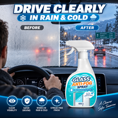 🥳2026 HOT SALE🥳💞50K+ SOLD! 🚗🪟 50% OFF! Glass Anti-Fog Spray – water-based formula prevents foggy build-up, long-lasting clarity, streak-free. For car windshields, mirrors & home windows! ✨💪