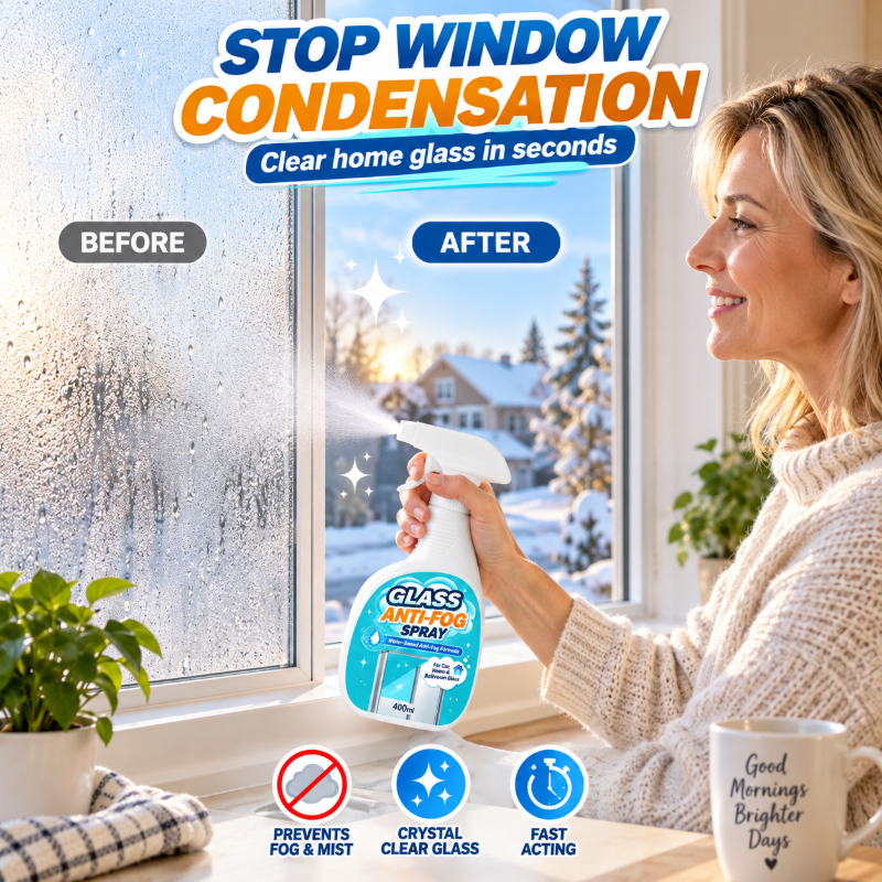 🥳2026 HOT SALE🥳💞50K+ SOLD! 🚗🪟 50% OFF! Glass Anti-Fog Spray – water-based formula prevents foggy build-up, long-lasting clarity, streak-free. For car windshields, mirrors & home windows! ✨💪