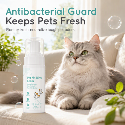 No-Rinse Pet Cleaning Mousse for Cats and Dogs