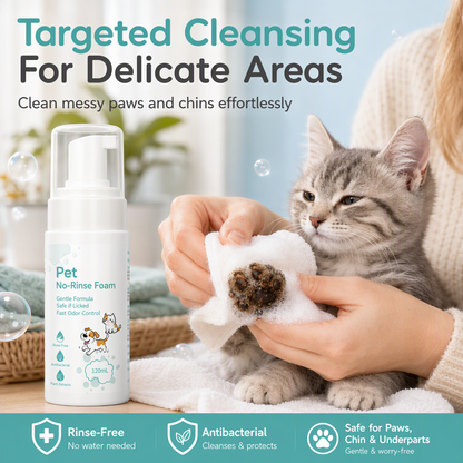 No-Rinse Pet Cleaning Mousse for Cats and Dogs