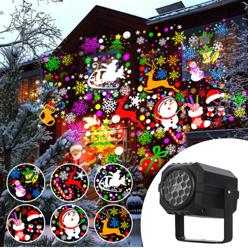 ⏳Time-Limited Special⏰ Rotating LED Christmas Pattern Projector Light – Dynamic, Plug & Play, Wide Projection ❄️