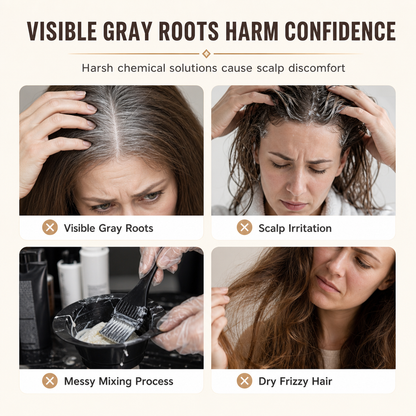 🥳2026 HOT SALE🥳💞50K+ SOLD! 🧴✨ 50% OFF! Hair Dye Shampoo – herbal ginger & ginseng, 15-min salon color, easy wet application. Covers gray, 3 shades! 💇‍♀️💚