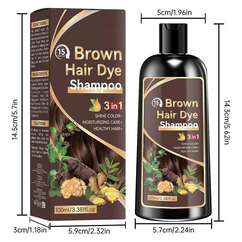 🥳2026 HOT SALE🥳💞50K+ SOLD! 🧴✨ 50% OFF! Hair Dye Shampoo – herbal ginger & ginseng, 15-min salon color, easy wet application. Covers gray, 3 shades! 💇‍♀️💚