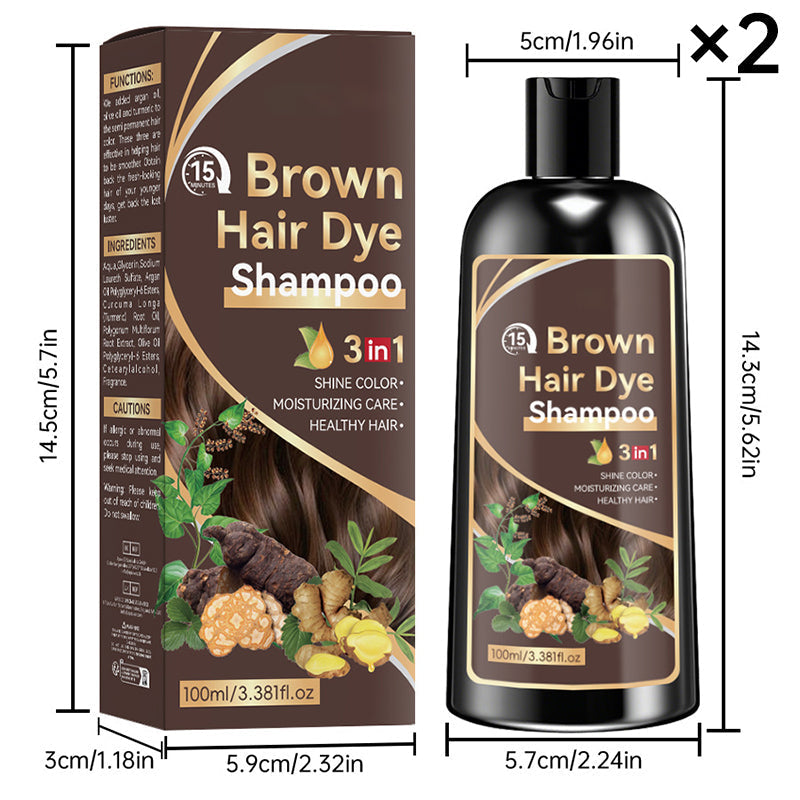 🥳2026 HOT SALE🥳💞50K+ SOLD! 🧴✨ 50% OFF! Hair Dye Shampoo – herbal ginger & ginseng, 15-min salon color, easy wet application. Covers gray, 3 shades! 💇‍♀️💚