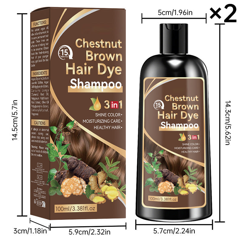 🥳2026 HOT SALE🥳💞50K+ SOLD! 🧴✨ 50% OFF! Hair Dye Shampoo – herbal ginger & ginseng, 15-min salon color, easy wet application. Covers gray, 3 shades! 💇‍♀️💚