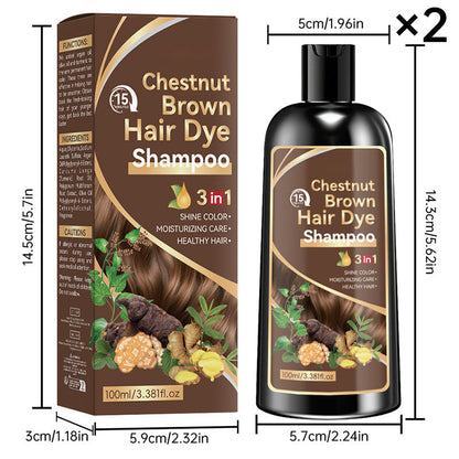 🥳2026 HOT SALE🥳💞50K+ SOLD! 🧴✨ 50% OFF! Hair Dye Shampoo – herbal ginger & ginseng, 15-min salon color, easy wet application. Covers gray, 3 shades! 💇‍♀️💚