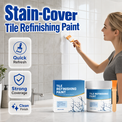 🥳2026 HOT SALE🥳💞50K+ SOLD! 🎨🛁 50% OFF! White Tile Refinishing Paint with Brush – covers stains, waterproof & glossy. Refresh tiles, sinks & toilets without replacing! 🛡️✅