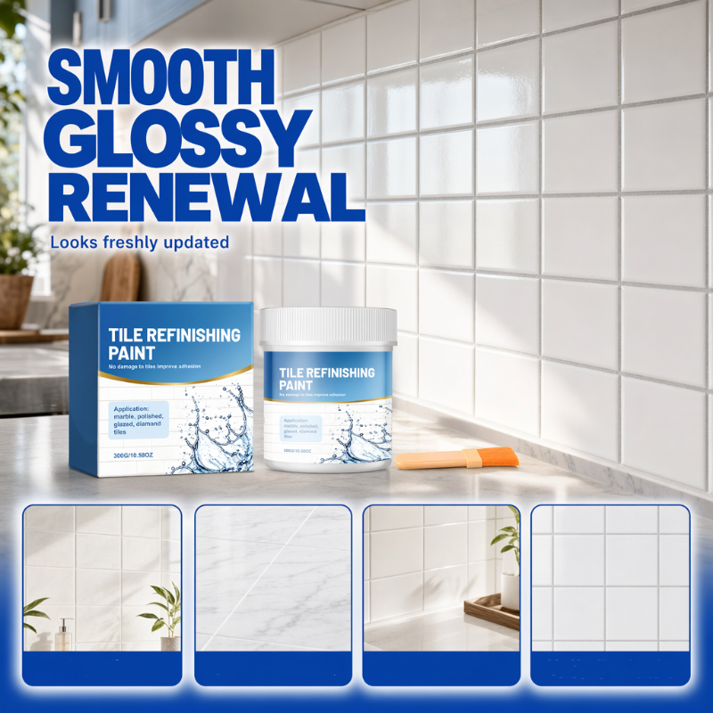 🥳2026 HOT SALE🥳💞50K+ SOLD! 🎨🛁 50% OFF! White Tile Refinishing Paint with Brush – covers stains, waterproof & glossy. Refresh tiles, sinks & toilets without replacing! 🛡️✅