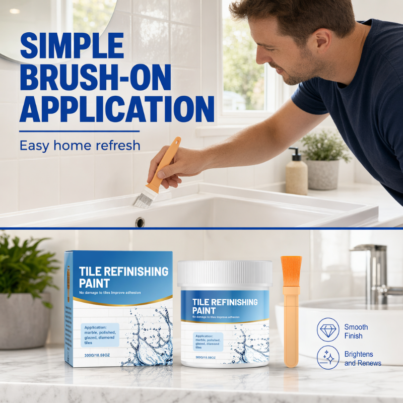 🥳2026 HOT SALE🥳💞50K+ SOLD! 🎨🛁 50% OFF! White Tile Refinishing Paint with Brush – covers stains, waterproof & glossy. Refresh tiles, sinks & toilets without replacing! 🛡️✅