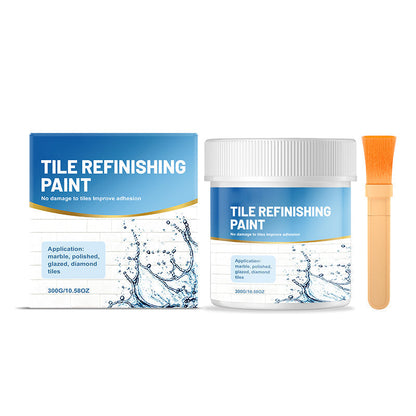 🥳2026 HOT SALE🥳💞50K+ SOLD! 🎨🛁 50% OFF! White Tile Refinishing Paint with Brush – covers stains, waterproof & glossy. Refresh tiles, sinks & toilets without replacing! 🛡️✅