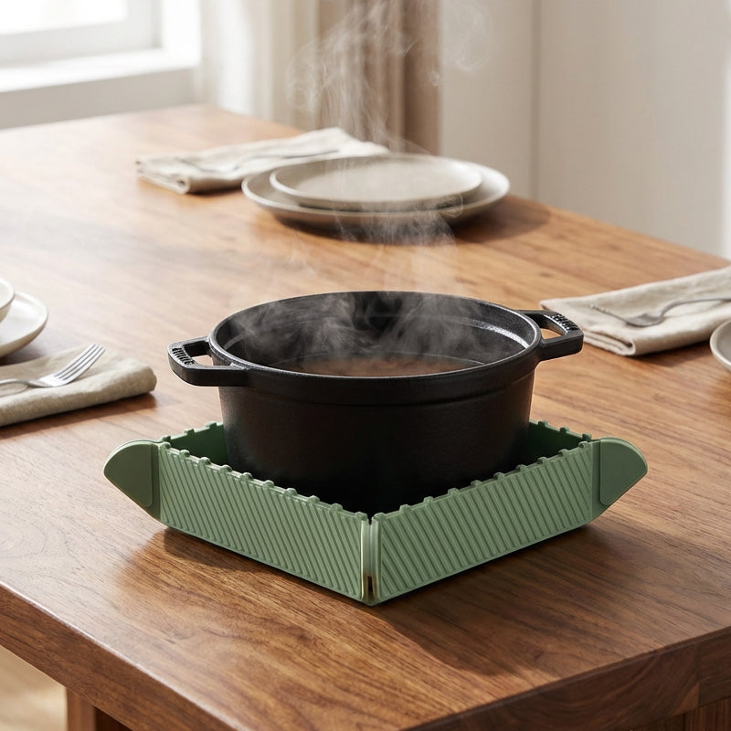 Magnetic Silicone Trivet 🍳🧲 | Foldable Pot Mat & Small Kitchen Tray