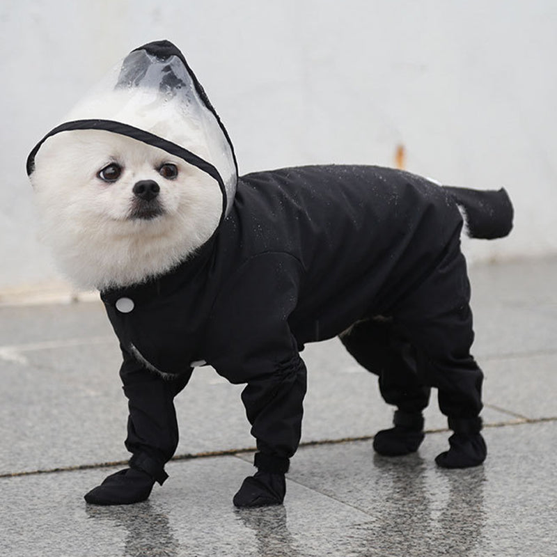 Hooded & Leg Cover Raincoat for Small Dogs