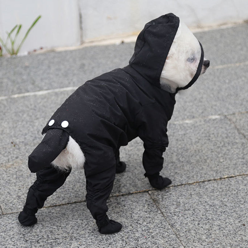 Hooded & Leg Cover Raincoat for Small Dogs