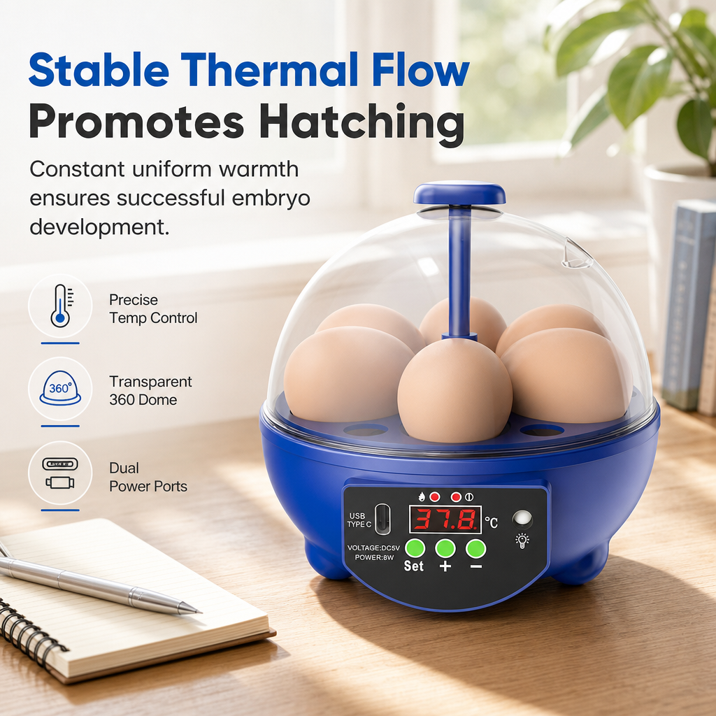 🥳2026 HOT SALE🥳💞50K+ SOLD! 🥚🐣 50% OFF! USB Automatic Egg Incubator – auto egg turning, even heat circulation, quiet & clear view. Hatch chicks, ducks & quails at home! 🛡️✅