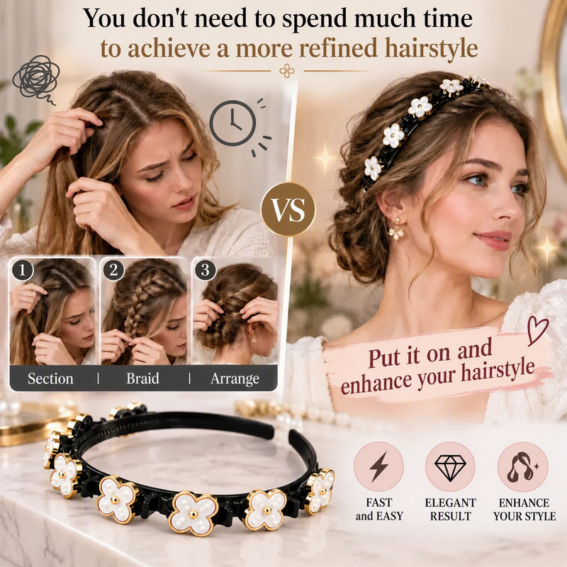 Vintage-Style Headband with a Pearl Topper