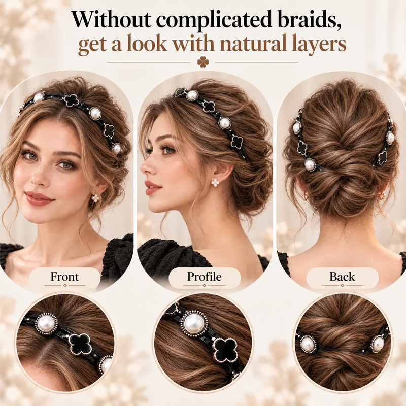 Vintage-Style Headband with a Pearl Topper