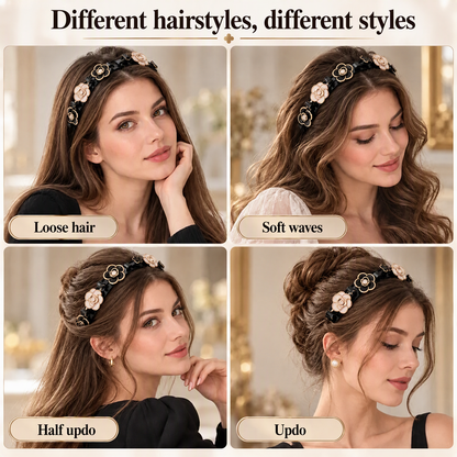 Vintage-Style Headband with a Pearl Topper