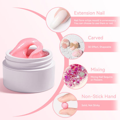 💅Buy 1 Get 1 Free⏰Solid Nail Extension Builder Gel✨Easy DIY Nail Extensions & Sculpting