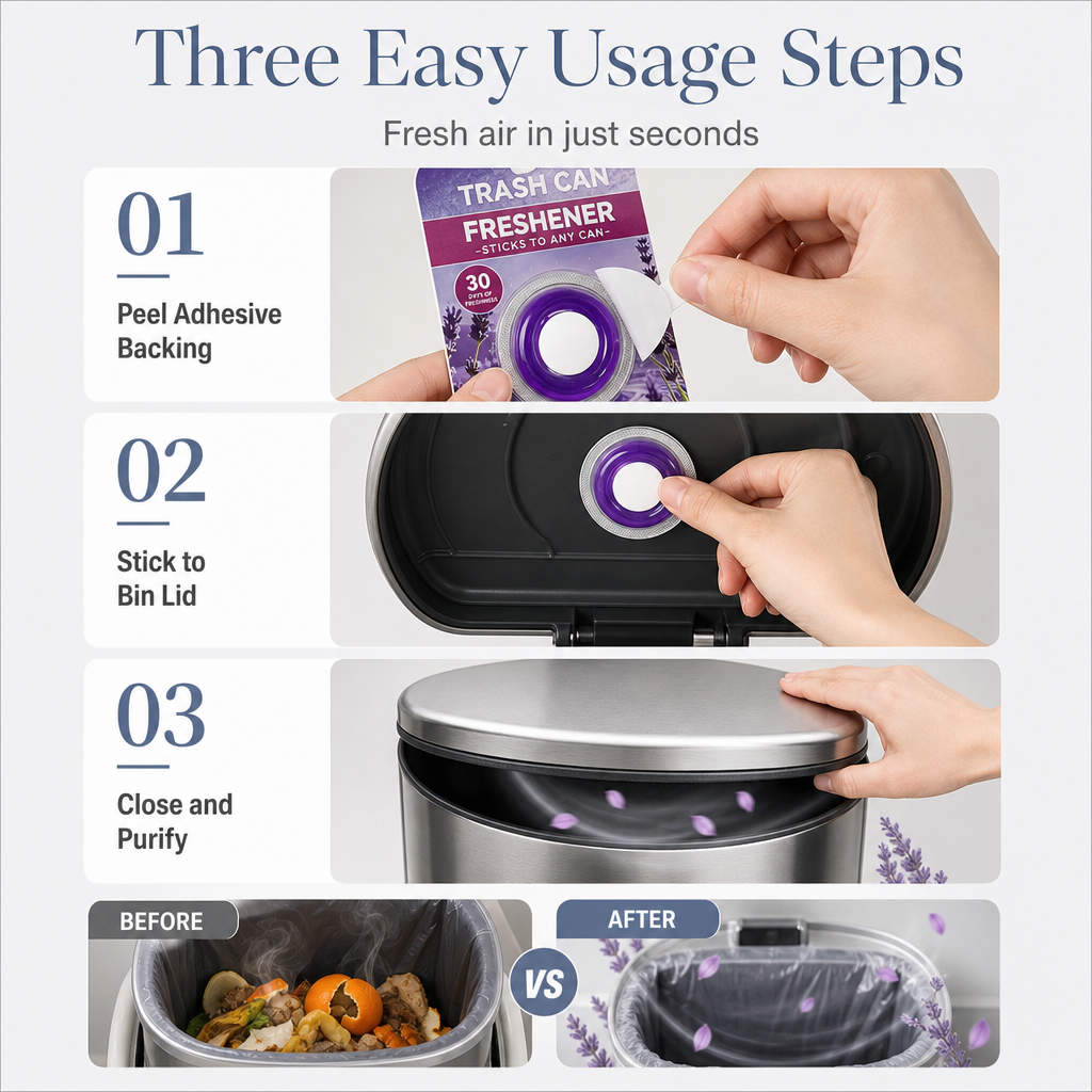 🥳2026 HOT SALE🥳💞50K+ SOLD! 🗑️🌿 50% OFF! Plant Extract Trash Can Deodorizer – natural enzymes break down odors, breathable membrane keeps bins fresh. Rose, jasmine & lavender! ✨✅