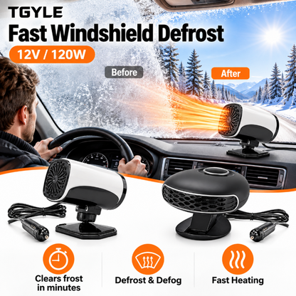 Portable Car Heater Defroster with 360-Degree Rotating Base
