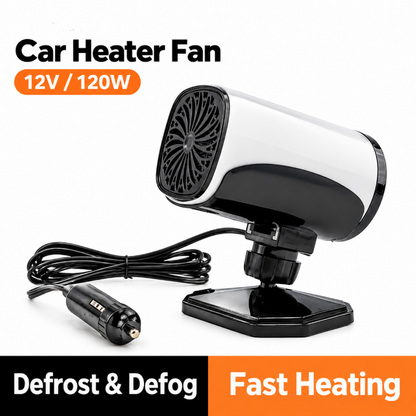 Portable Car Heater Defroster with 360-Degree Rotating Base