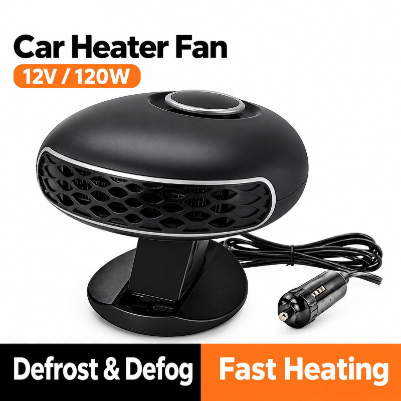 Portable Car Heater Defroster with 360-Degree Rotating Base