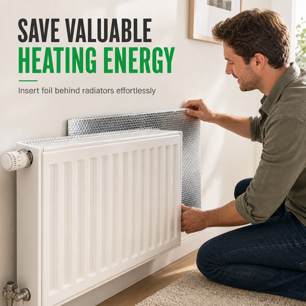 ♨️ Reflective Double Bubble Insulation Foil – Radiator Heat Reflector