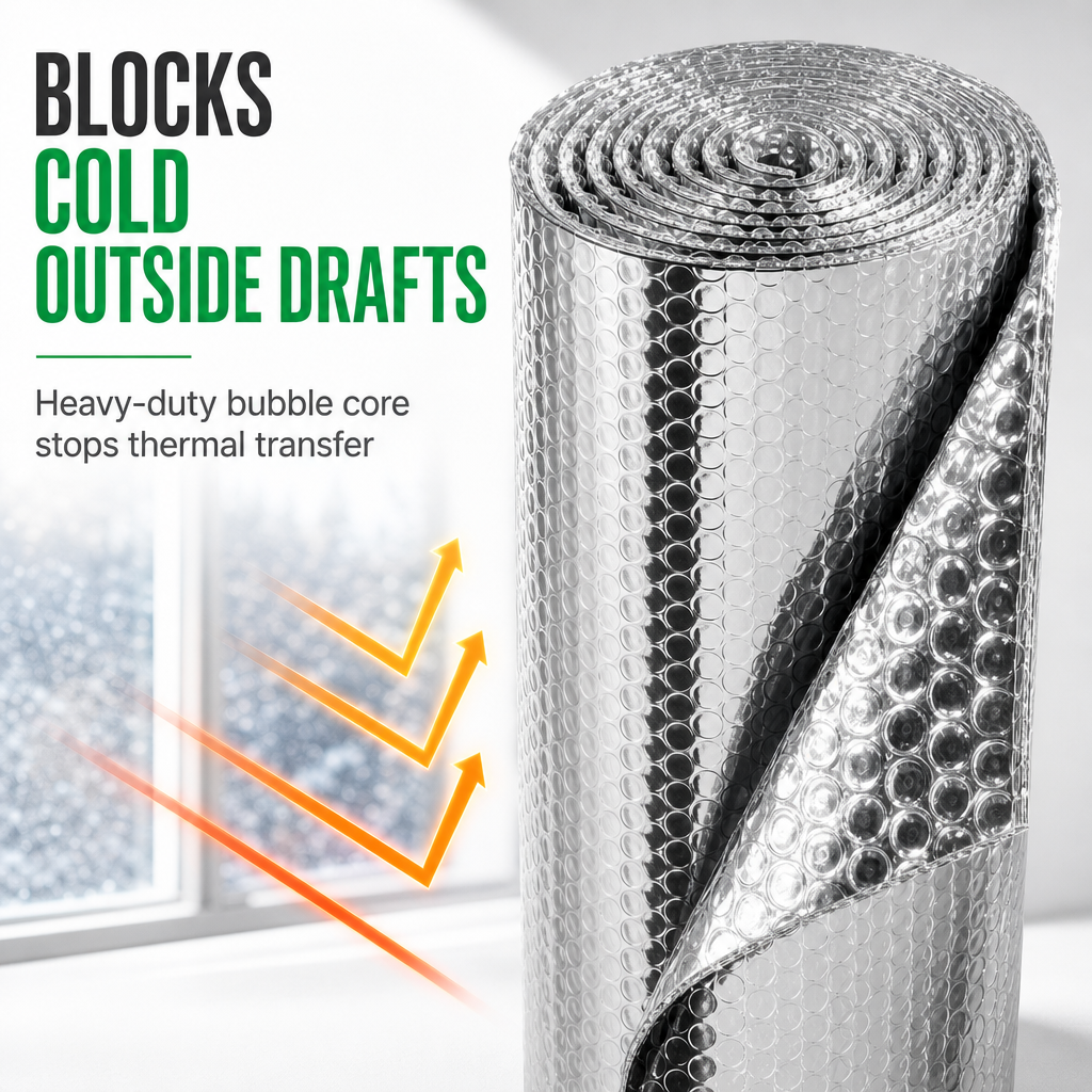 ♨️ Reflective Double Bubble Insulation Foil – Radiator Heat Reflector