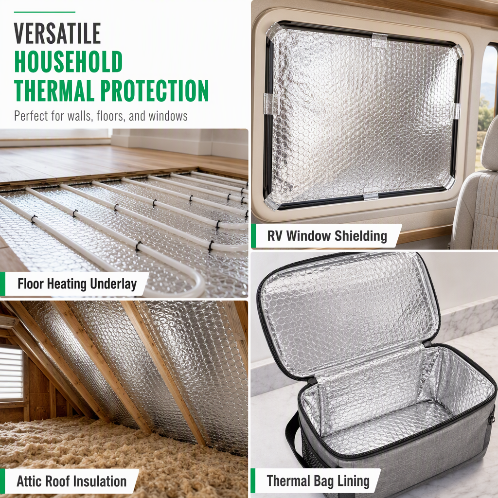 ♨️ Reflective Double Bubble Insulation Foil – Radiator Heat Reflector