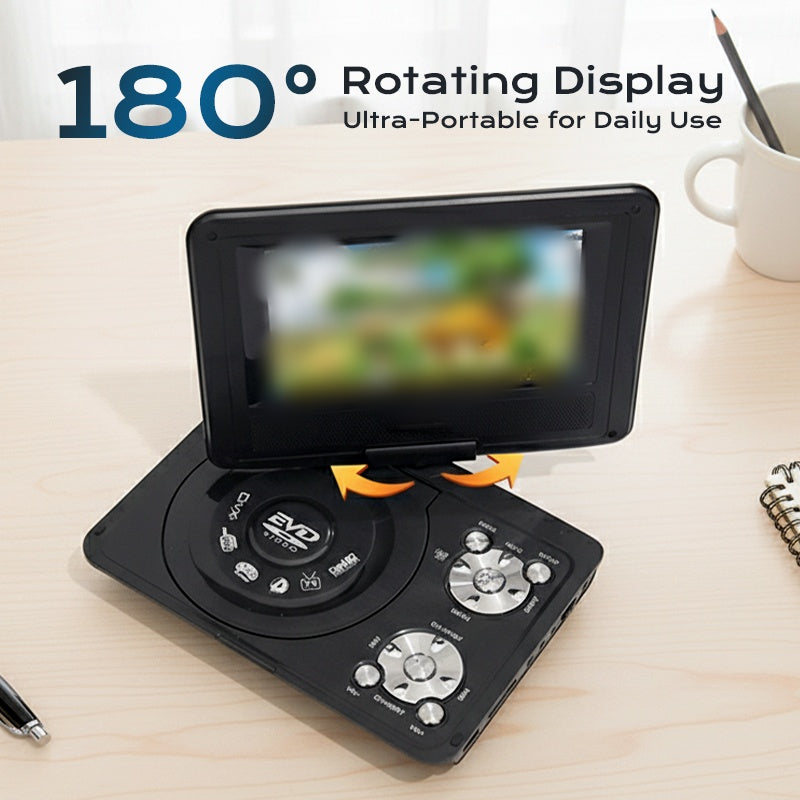📀50% OFF NOW! 7.8 Inch Portable DVD EVD Player with Game Function, Swivel Screen Rechargeable Portable CD DVD Player for Car, Home & Travel