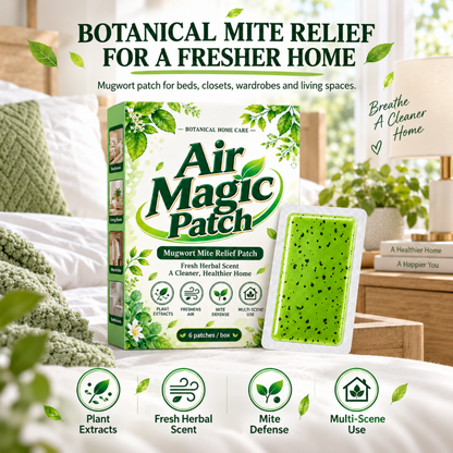 🌿Mugwort Mite Repellent Patches ✨Long‑Lasting Home Mite Deterrent Patch, Natural Herbal Mite Control for Closet Bed Sofa, 6 Patches Per Pack