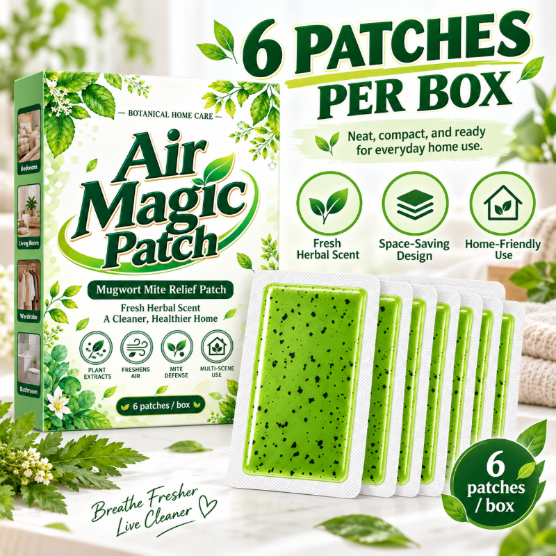 🌿Mugwort Mite Repellent Patches ✨Long‑Lasting Home Mite Deterrent Patch, Natural Herbal Mite Control for Closet Bed Sofa, 6 Patches Per Pack