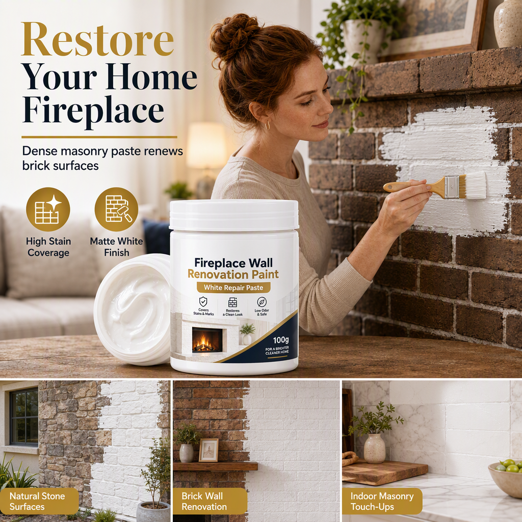 🥳2026 HOT SALE🥳💞50K+ SOLD! 🧱✨ 50% OFF! Instant White Wall Touch-Up Paste – covers soot & stains on brick, high-coverage matte finish. Low odour, 3-step DIY refresh! 🛡️✅