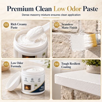 🥳2026 HOT SALE🥳💞50K+ SOLD! 🧱✨ 50% OFF! Instant White Wall Touch-Up Paste – covers soot & stains on brick, high-coverage matte finish. Low odour, 3-step DIY refresh! 🛡️✅