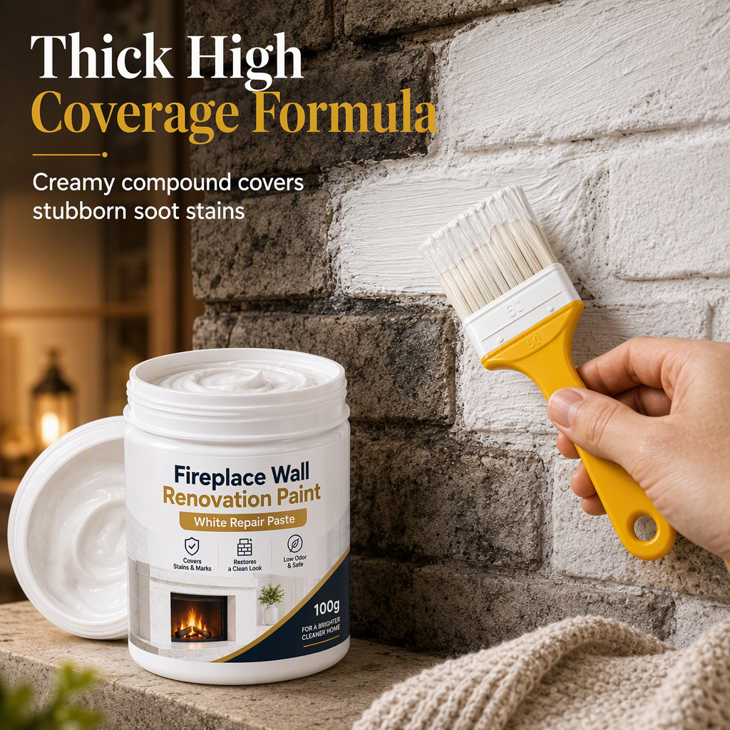 🥳2026 HOT SALE🥳💞50K+ SOLD! 🧱✨ 50% OFF! Instant White Wall Touch-Up Paste – covers soot & stains on brick, high-coverage matte finish. Low odour, 3-step DIY refresh! 🛡️✅