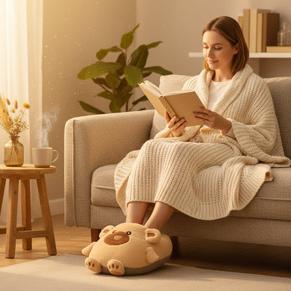 Cute Plush Foot Warmer with Hot Water Bottle