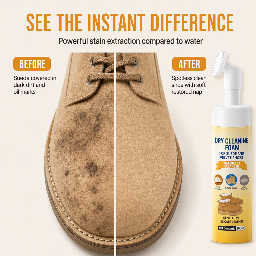 Suede and Nubuck Dry Cleaner and Oil Stain Remover for Shoes and Snow Boots