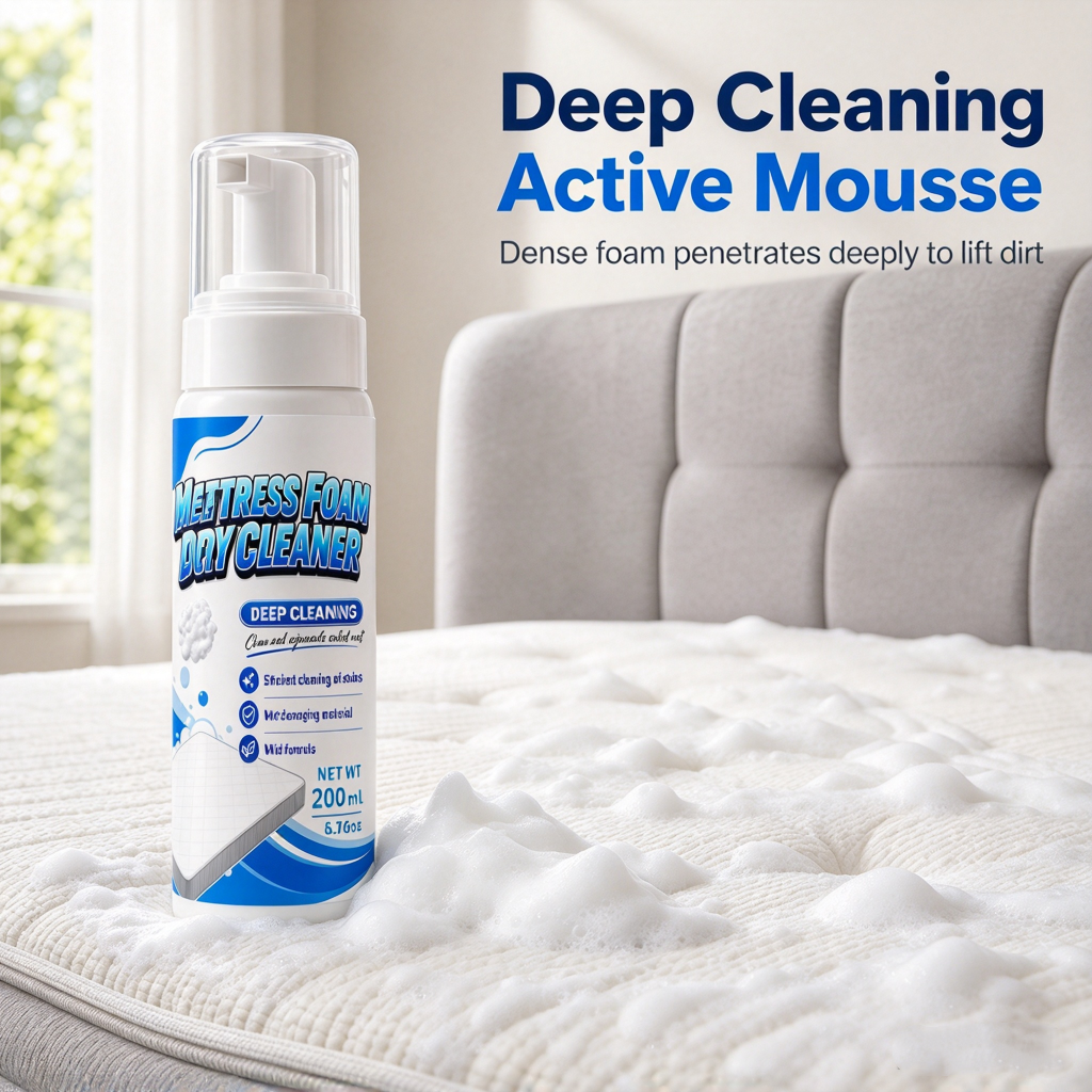 No-Rinse Mattress Foam Cleaner | Waterless Dry Cleaning Spray for Mattress, Sofa, Upholstery & Car Seats