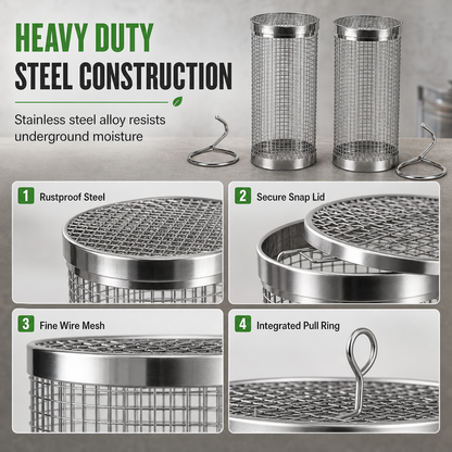 Stainless Steel Worm Composting Tube for Gardens