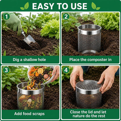 Stainless Steel Worm Composting Tube for Gardens