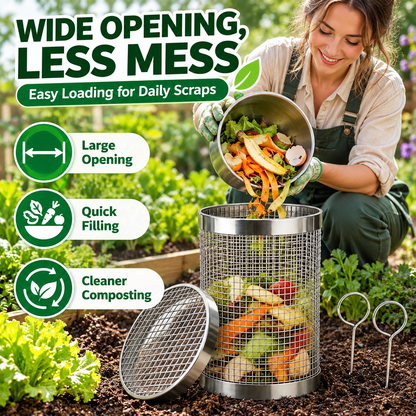 Stainless Steel Worm Composting Tube for Gardens