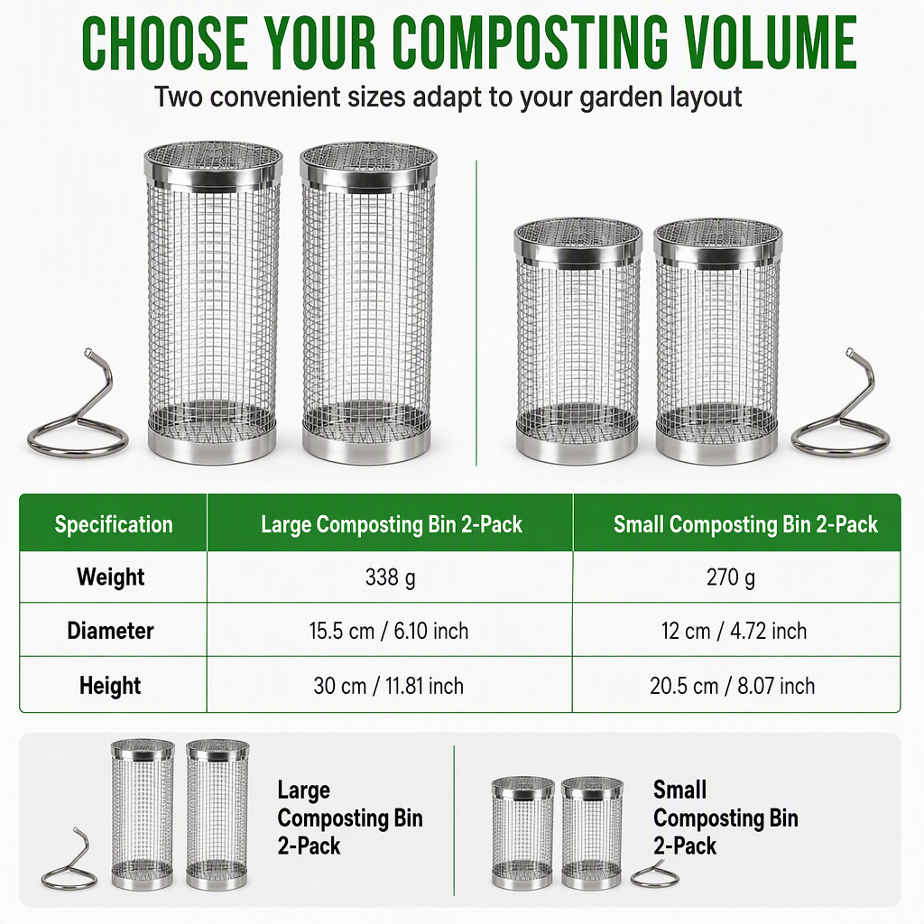 Stainless Steel Worm Composting Tube for Gardens