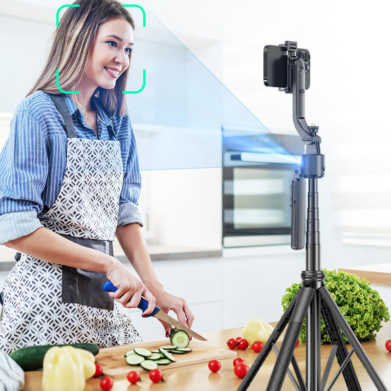 🥳2026 HOT SALE🥳💞50K+ SOLD! 📱🎥 50% OFF! AI Smart Tracking Gimbal Tripod – 360° rotation, reinforced quadpod & remote control. Hands-free stable videos anywhere! 🛡️✅